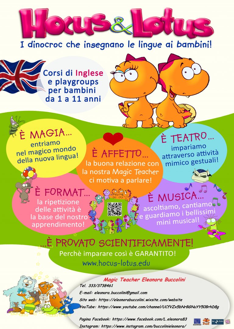 corsi di lingue per bambini locandina