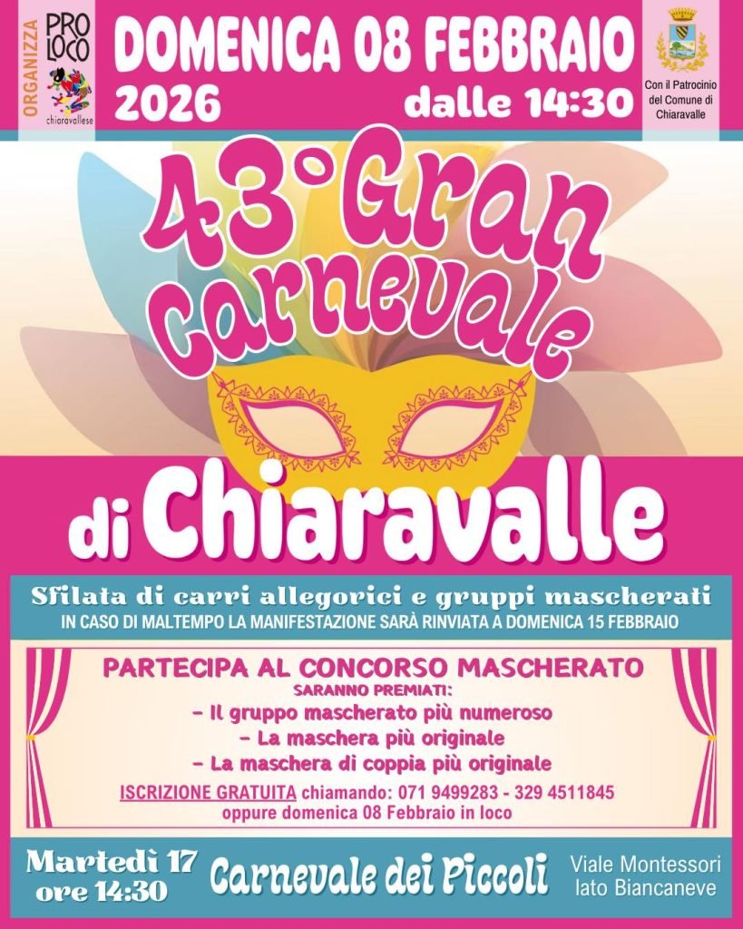carnevale 2026 chiaravalle